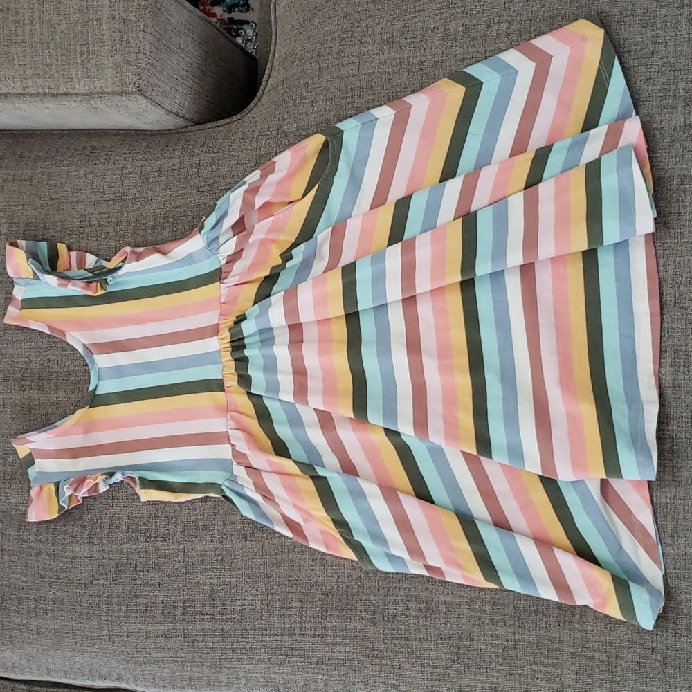 Hanna Anderson size 8 (130) fall color stripe dress